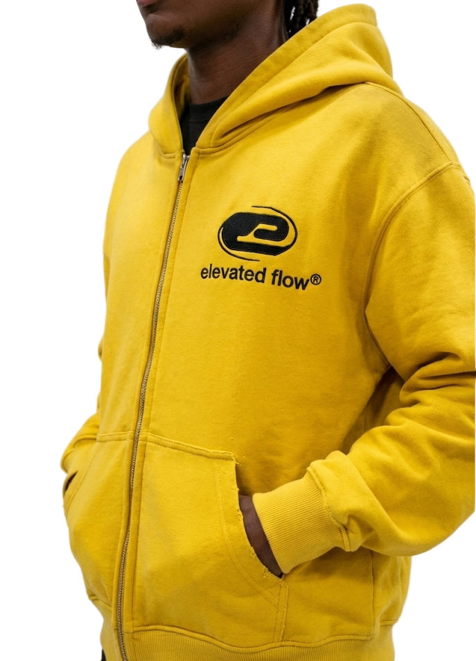 Elevated Flow Yellow Essential Zip Hoodie