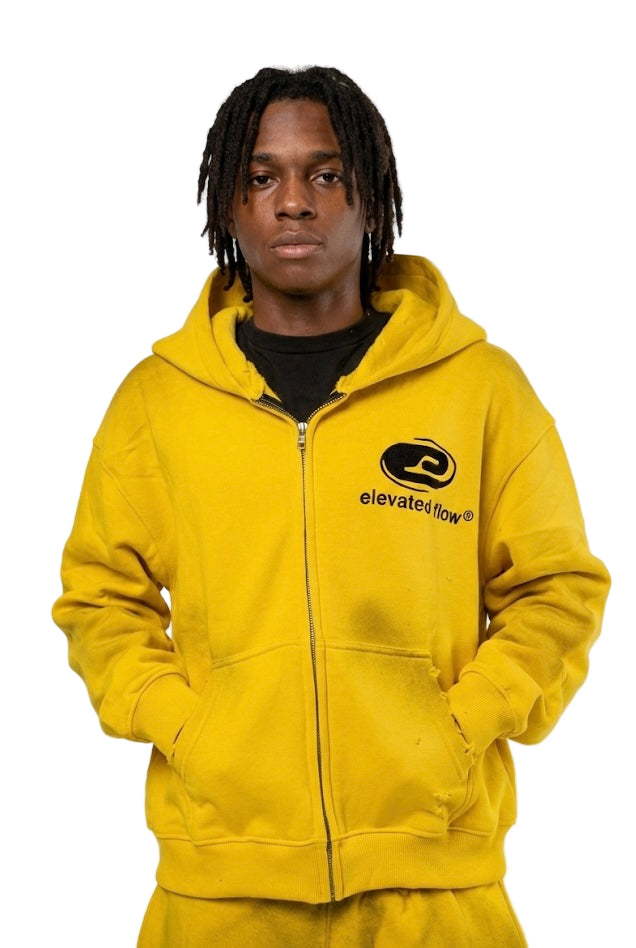 Elevated Flow Yellow Essential Zip Hoodie